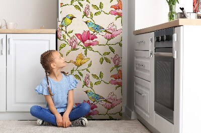 Magnet na ledničku dekorativní Květiny a ptáci