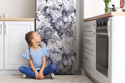 Magnet na ledničku dekorativní Šedé květy