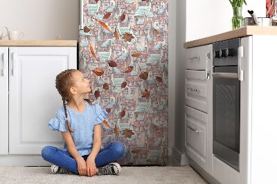 Magnet na ledničku dekorativní Podzimní město