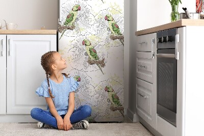 Magnet na ledničku dekorativní Zelené papoušci