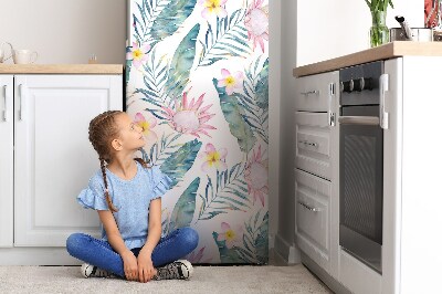 Magnet na ledničku dekorativní Jasně růžové květy