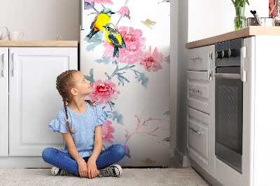 Magnet na ledničku dekorativní Ptáci a květiny