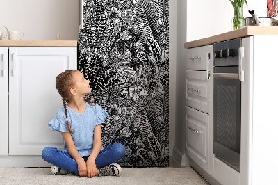 Magnetická podložka na lednici Černé a bílé listy