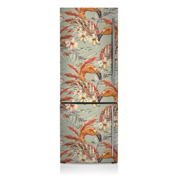 Magnet na ledničku dekorativní Flamingos retro styl