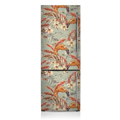 Magnet na ledničku dekorativní Flamingos retro styl