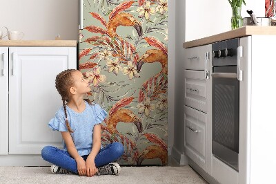 Magnet na ledničku dekorativní Flamingos retro styl
