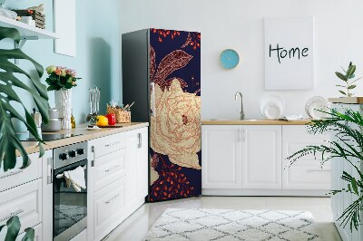 Magnet na ledničku dekorativní Tmavý květinový vzor