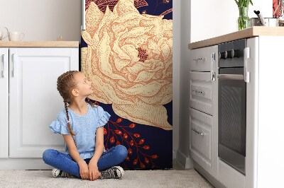Magnet na ledničku dekorativní Tmavý květinový vzor