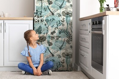 Magnet na ledničku dekorativní Květiny a vážky