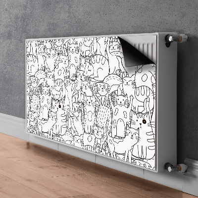 Dekorativní magnet na radiátor Doodlestyl kočky