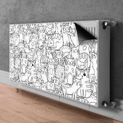 Dekorativní magnet na radiátor Doodlestyl kočky