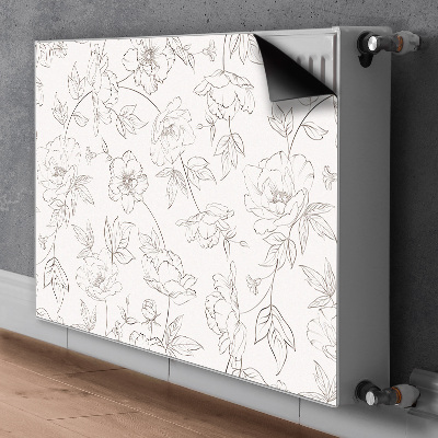 Dekorativní magnet na radiátor Načrtnuté květiny