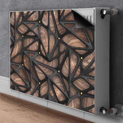 Magnetický kryt na radiátor Černé dřevo síť