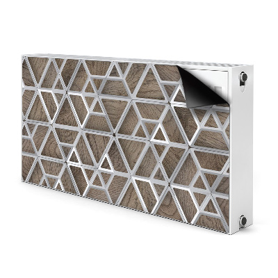 Dekorativní magnet na radiátor Kovový vzor na dřevě