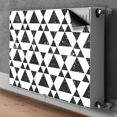 Magnetický kryt na radiátor Černé a bílé trojúhelníky