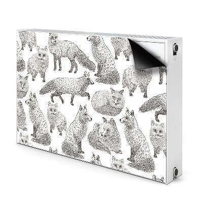 Dekorativní magnet na radiátor Načrtnuté lišky
