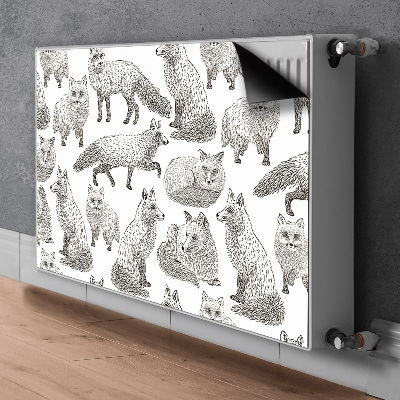Dekorativní magnet na radiátor Načrtnuté lišky