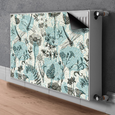 Dekorativní magnet na radiátor Květiny a vážky