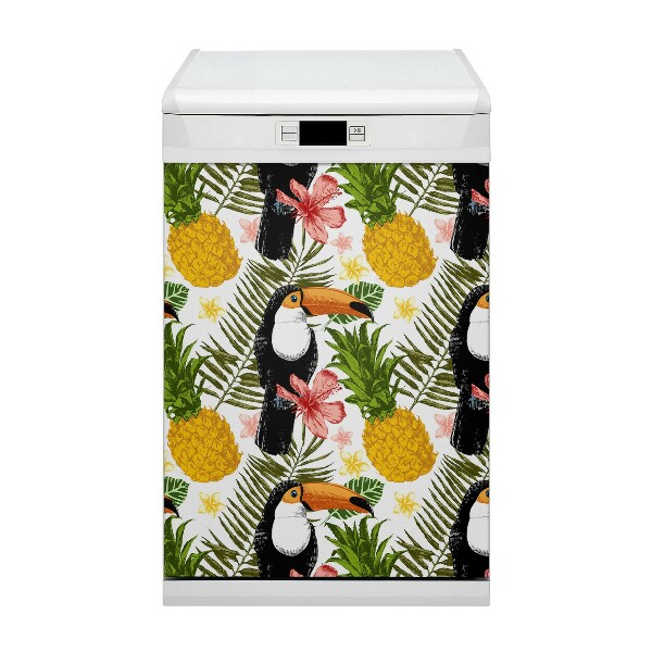 Magnet na myčku moderní Toucan a ananas