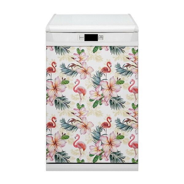 Magnet na myčku Flamings in flowers