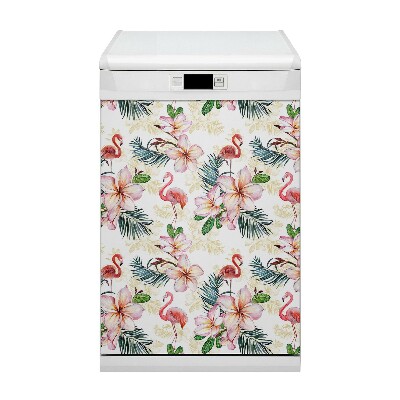 Magnet na myčku Flamings in flowers