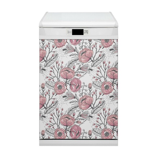 Magnet na myčku moderní Pastel roses art