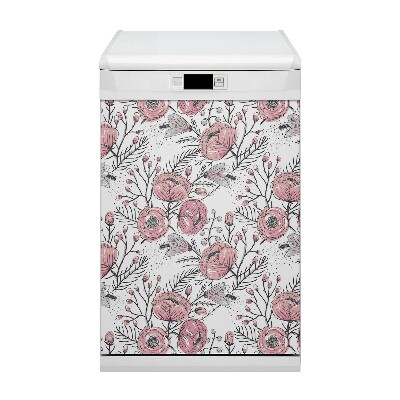 Magnet na myčku moderní Pastel roses art