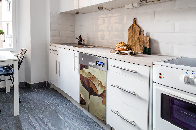 Magnet na myčku moderní Malování velkých máku