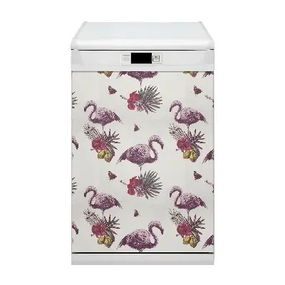 Magnet na myčku Flamingo & hibiscus