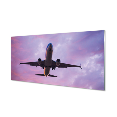 akrylový obraz Mraky obloha letadlo