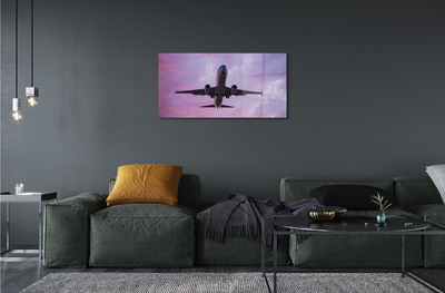 akrylový obraz Mraky obloha letadlo