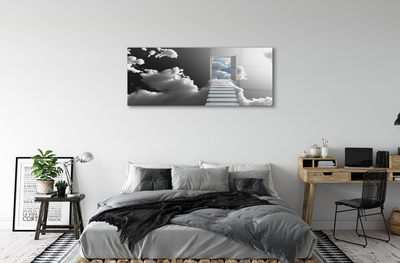 akrylový obraz Schody mraky dveře