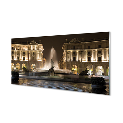 akrylový obraz Rome Fountain Square v noci