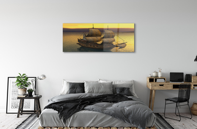 akrylový obraz Yellow sky ship sea