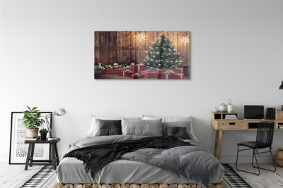 akrylový obraz Dárky Vánoční strom dekorace desky