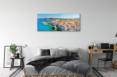 akrylový obraz Řecko Mořské pobřeží město