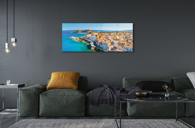 akrylový obraz Řecko Mořské pobřeží město