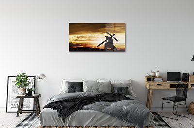 akrylový obraz Jesus cross západ slunce