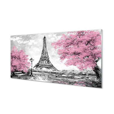 akrylový obraz Paris jarní strom