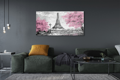 akrylový obraz Paris jarní strom