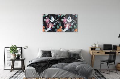 akrylový obraz Ptáci s květinami