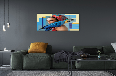 akrylový obraz Papoušek na rameni