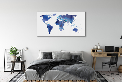 akrylový obraz modrá mapa