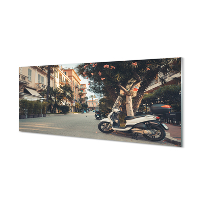 akrylový obraz městské Motocykly palmového léta