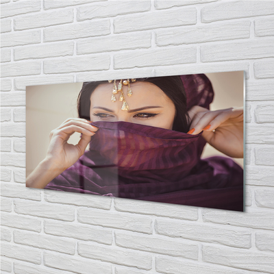 akrylový obraz Žena purple Materiál