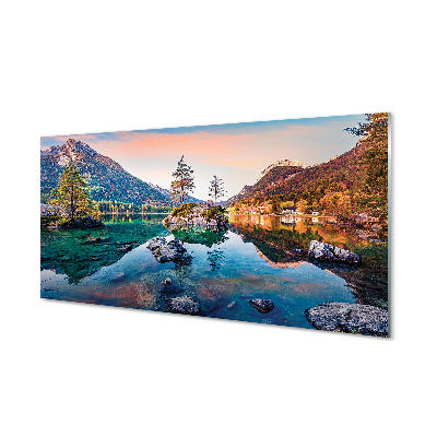akrylový obraz Německo Alpy podzim Horské jezero