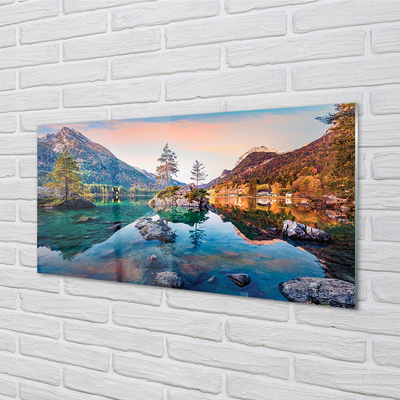 akrylový obraz Německo Alpy podzim Horské jezero