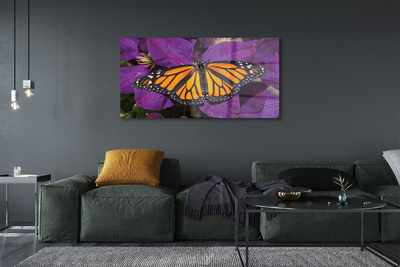 akrylový obraz Barevný motýl květiny