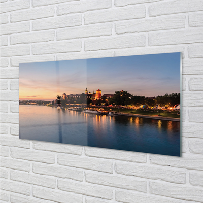 akrylový obraz Krakow Sunset řeky lock