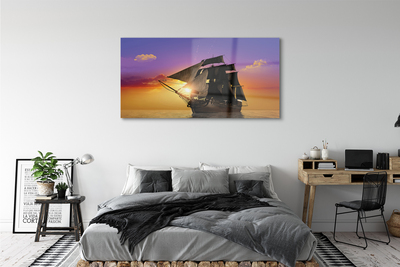 akrylový obraz Barevné nebe ship sea